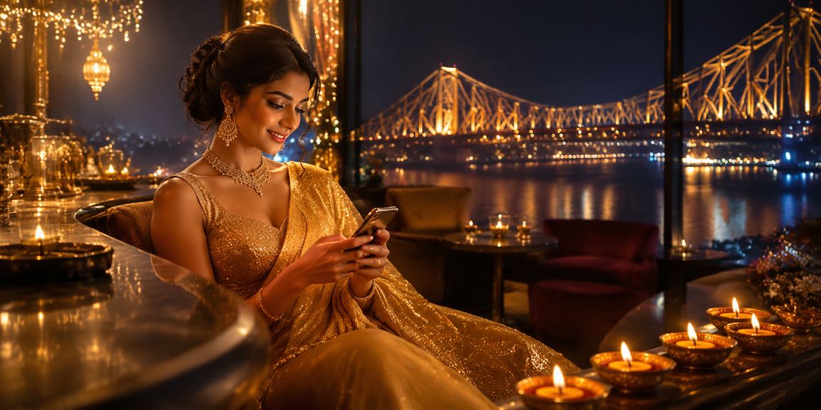 Mobile betting during Diwali festival in Kolkata